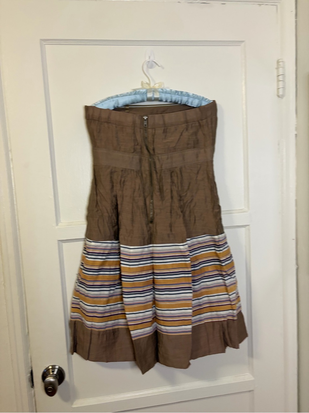 Vintage Anthropologie Kitschy Lulumari Strapless Striped Ribbon Dress - Picture 4 of 5